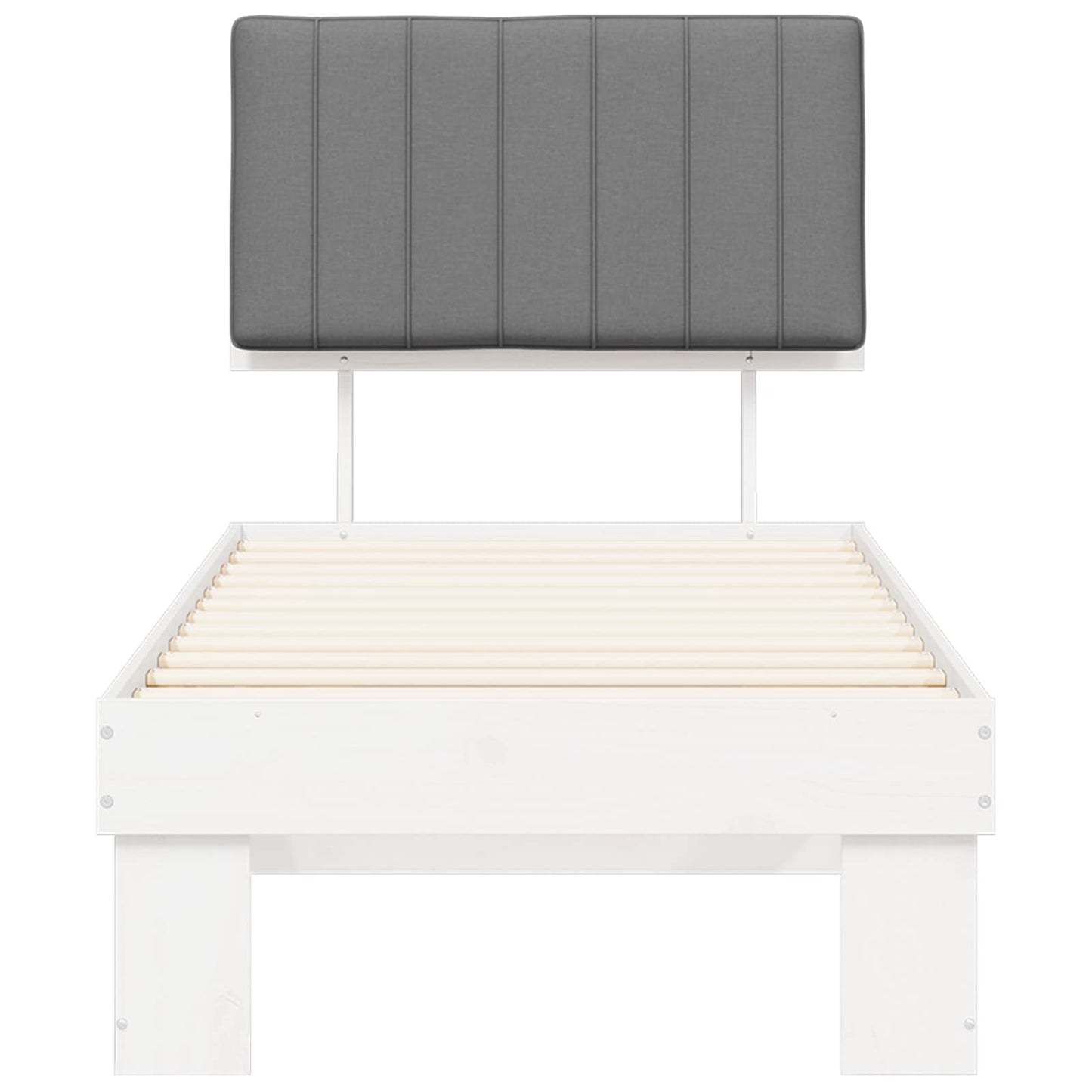 Letto con Testiera Rivestita Grigio chiaro 75 x 190 cm | homemem39