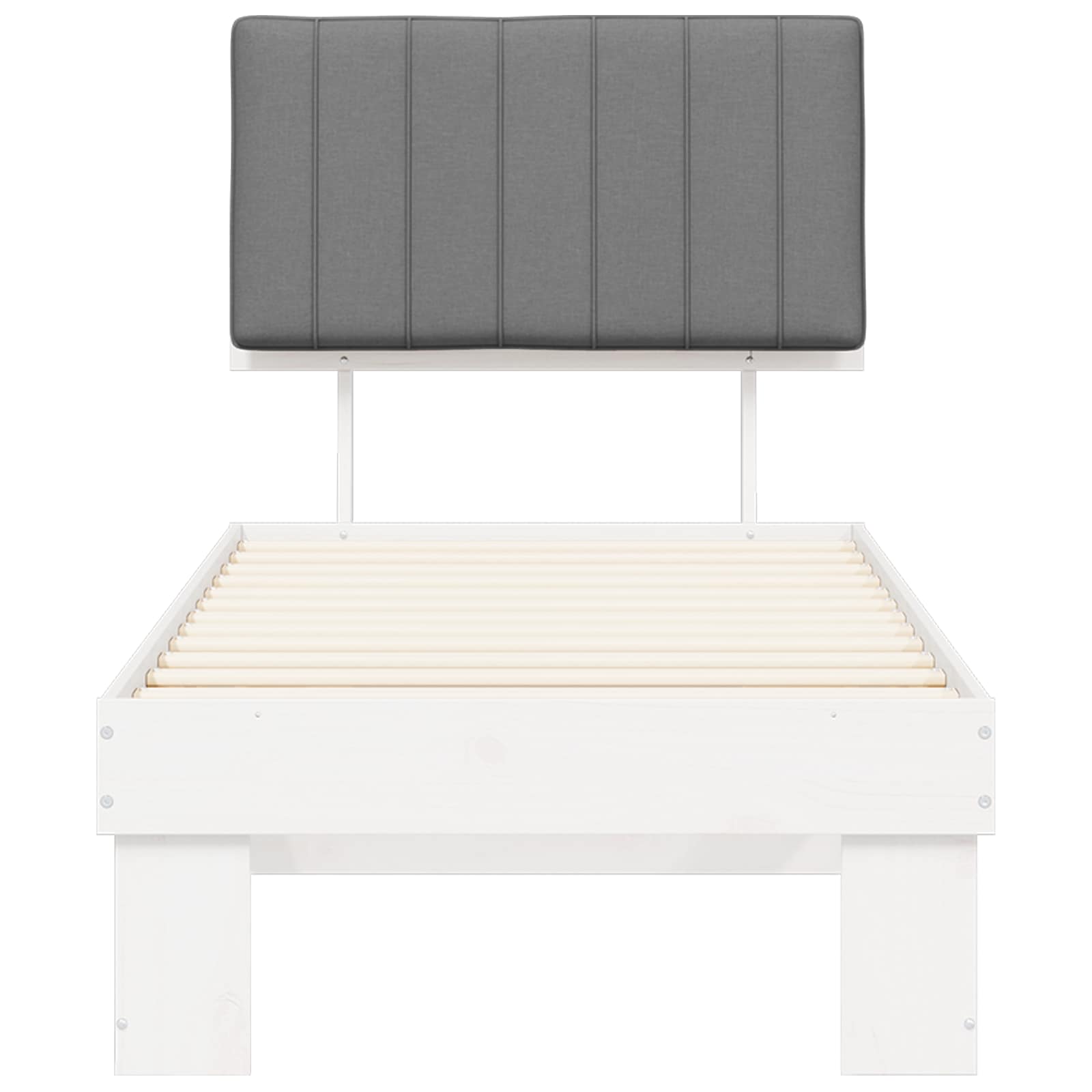 Letto con Testiera Rivestita Grigio chiaro 75 x 190 cm | homemem39
