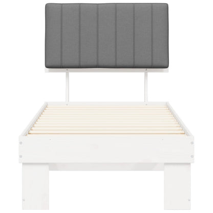 Letto con Testiera Rivestita Grigio chiaro 75 x 190 cm | homemem39
