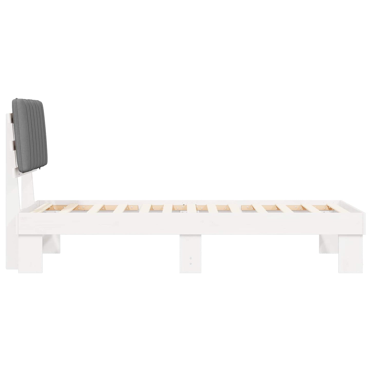 Letto con Testiera Rivestita Grigio chiaro 75 x 190 cm | homemem39