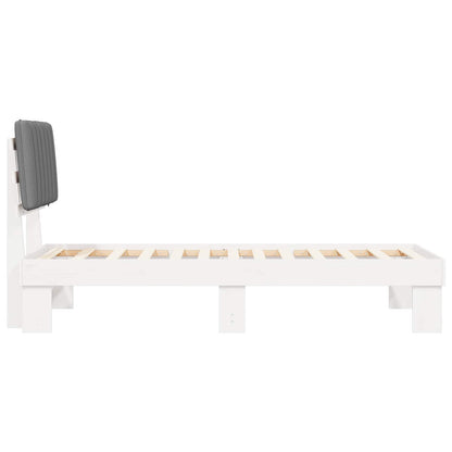 Letto con Testiera Rivestita Grigio chiaro 75 x 190 cm | homemem39