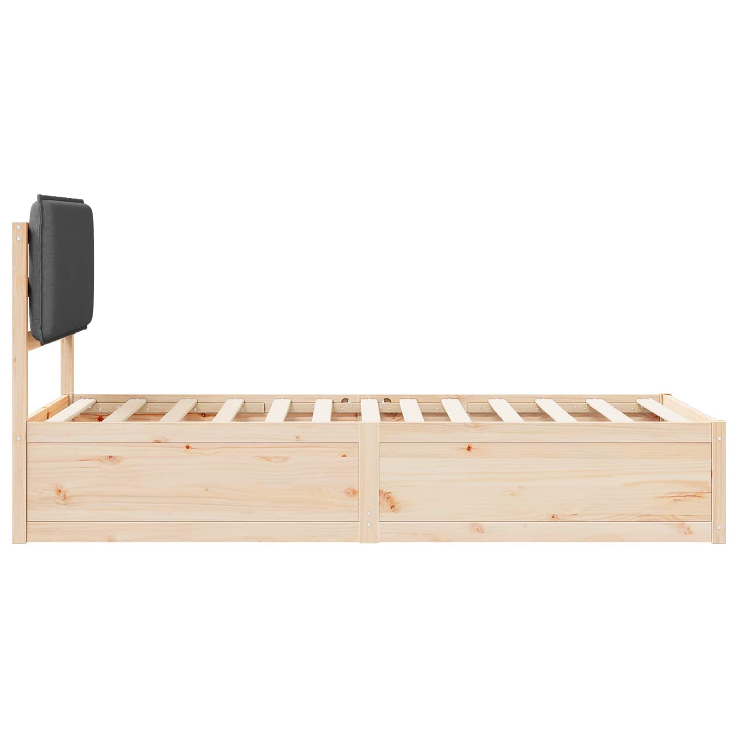 Letto con Testiera Rivestita Grigio scuro 100 x 200 cm | homemem39