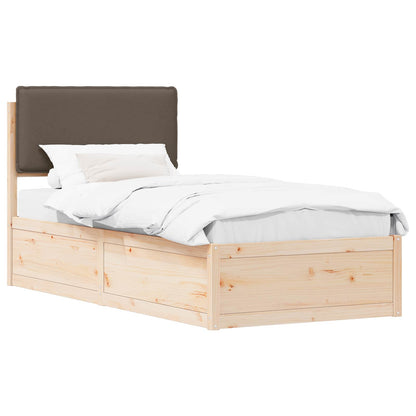 Letto con Testiera Rivestita Talpa 100 x 200 cm Pino massello