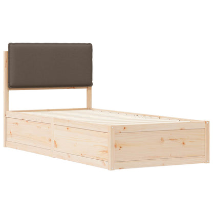 Letto con Testiera Rivestita Talpa 100 x 200 cm Pino massello | homemem39