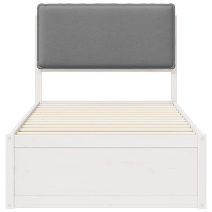 Letto con Testiera Rivestita Grigio chiaro 100 x 200 cm | homemem39