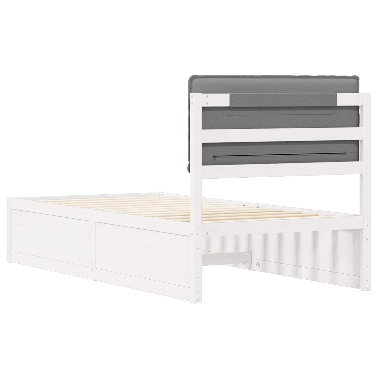 Letto con Testiera Rivestita Grigio chiaro 90 x 200 cm | homemem39