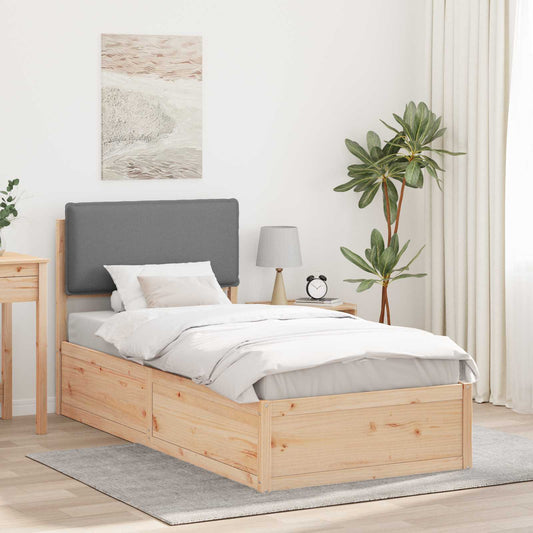 Letto con Testiera Rivestita Grigio chiaro 80 x 200 cm