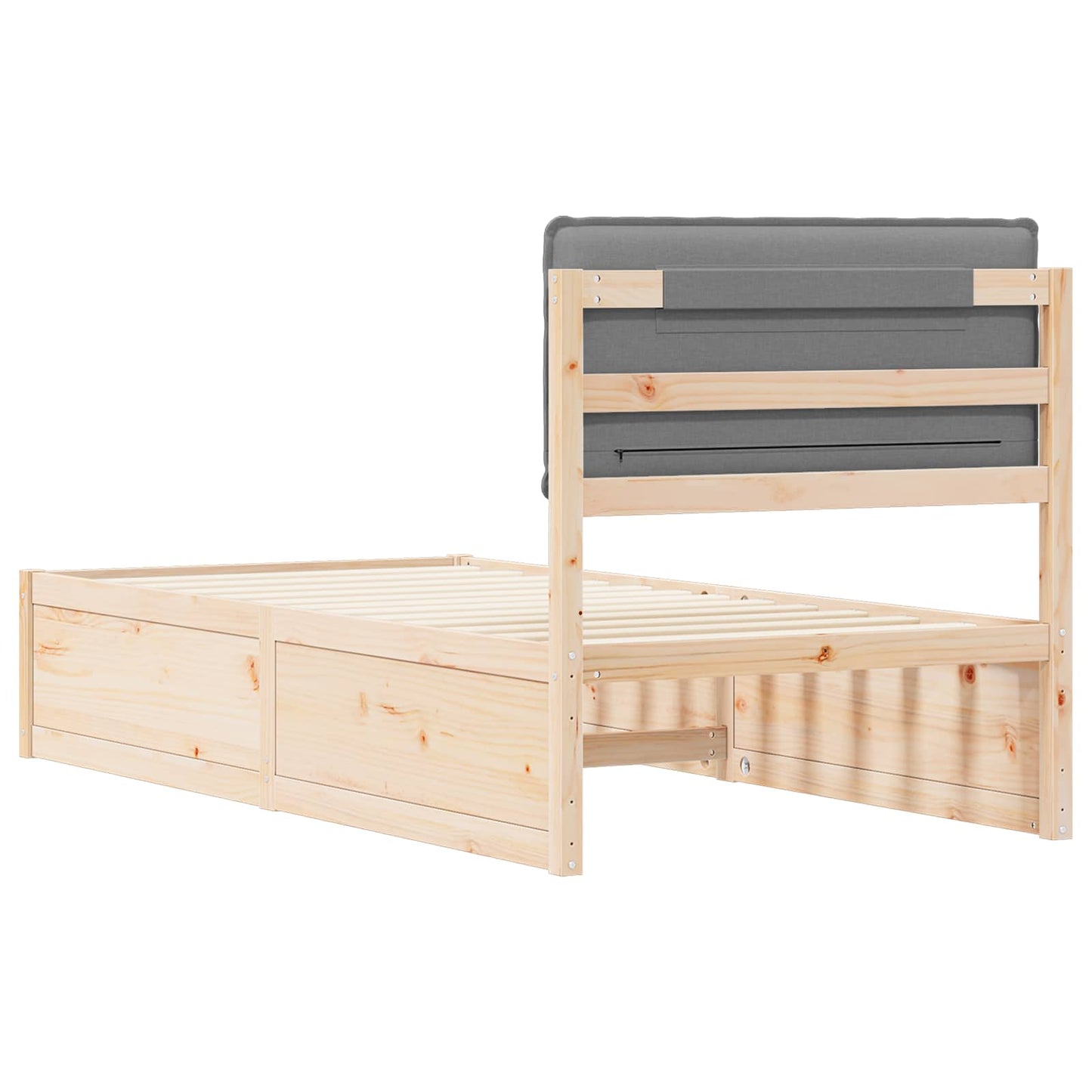 Letto con Testiera Rivestita Grigio chiaro 80 x 200 cm