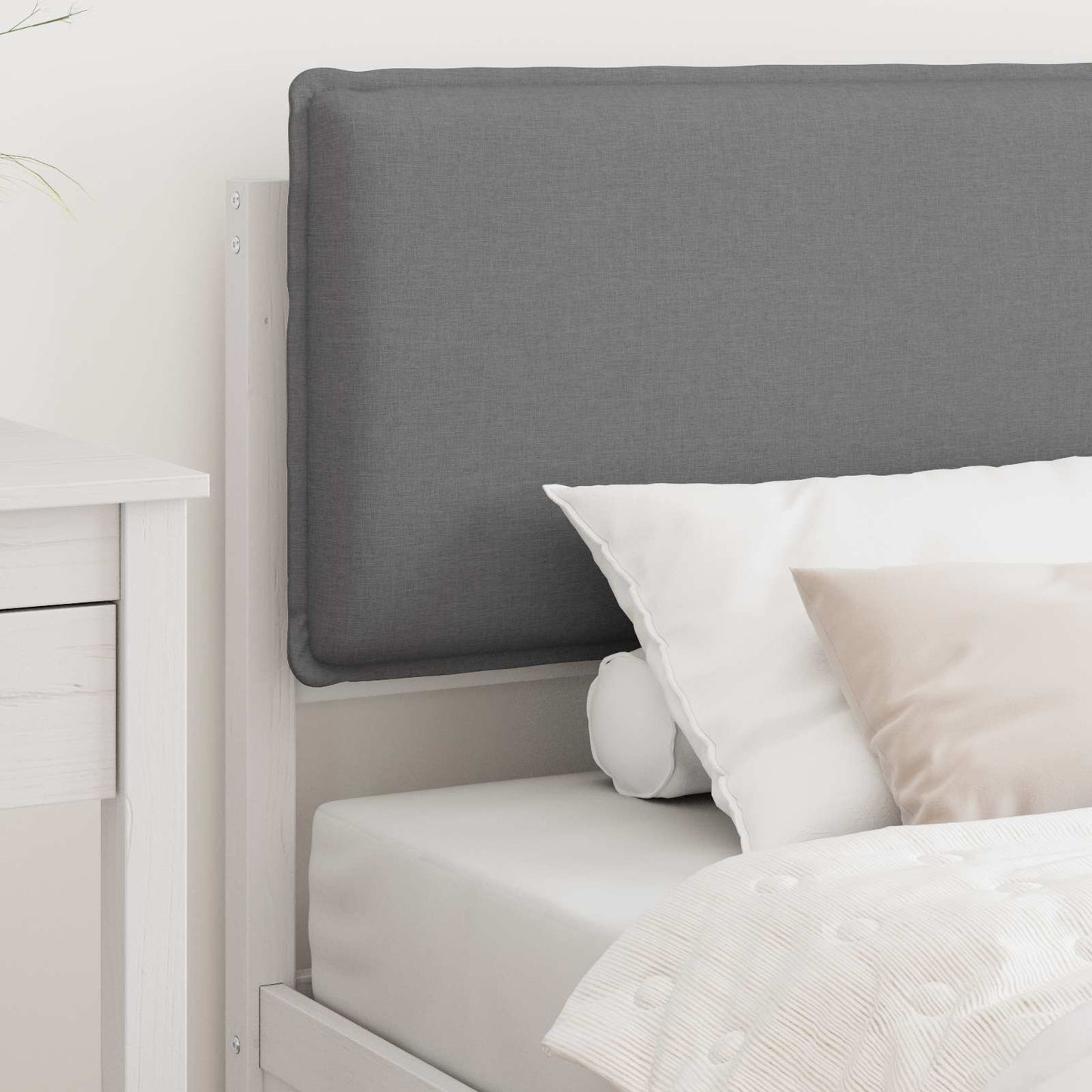 Letto con Testiera Rivestita Grigio chiaro 80 x 200 cm | homemem39