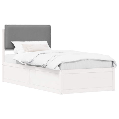 Letto con Testiera Rivestita Grigio chiaro 80 x 200 cm | homemem39