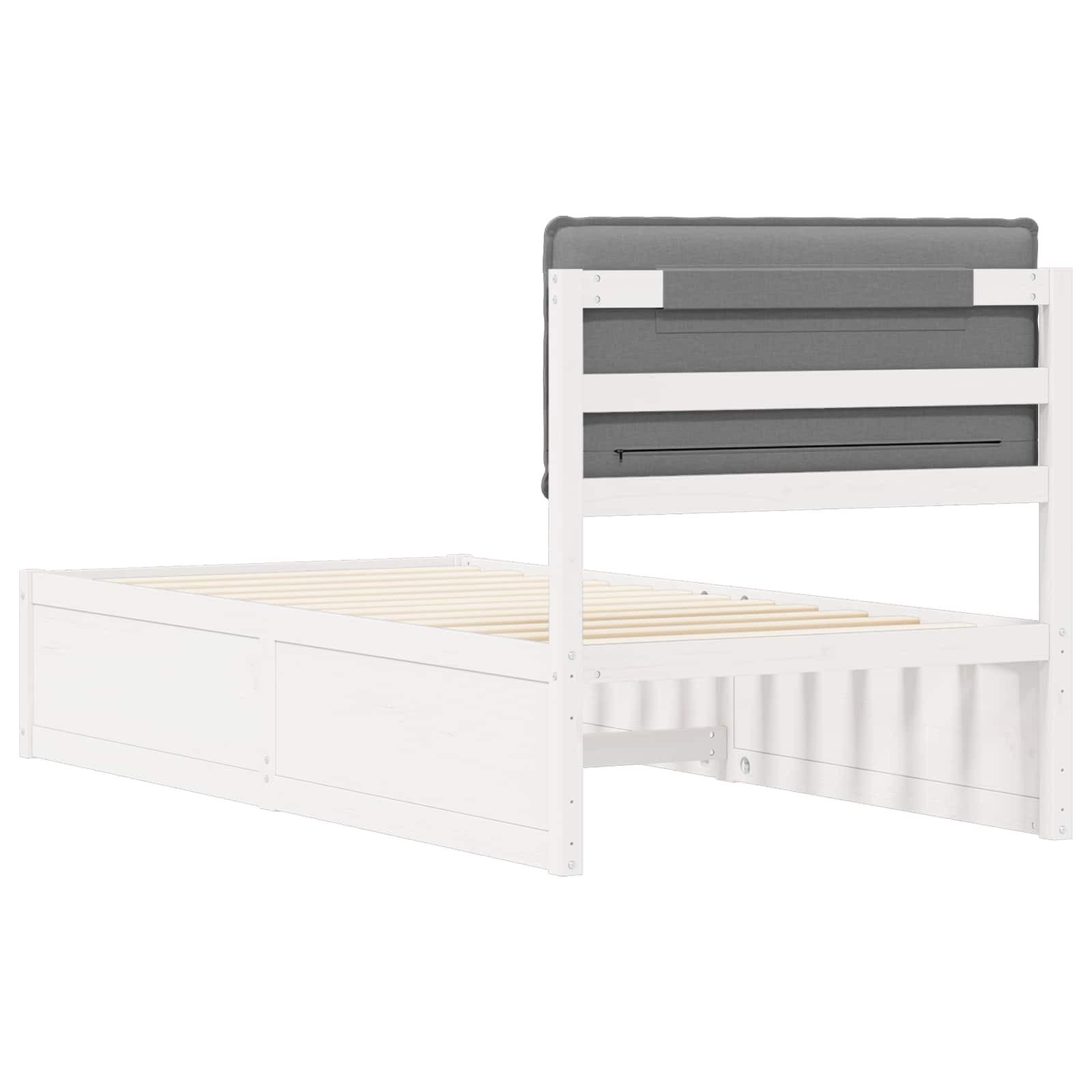 Letto con Testiera Rivestita Grigio chiaro 80 x 200 cm | homemem39