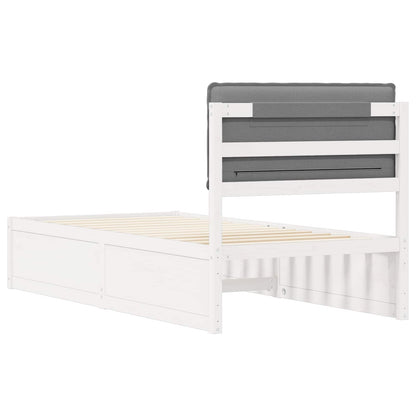 Letto con Testiera Rivestita Grigio chiaro 80 x 200 cm | homemem39