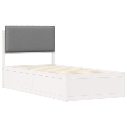 Letto con Testiera Rivestita Grigio chiaro 90 x 190 cm | homemem39