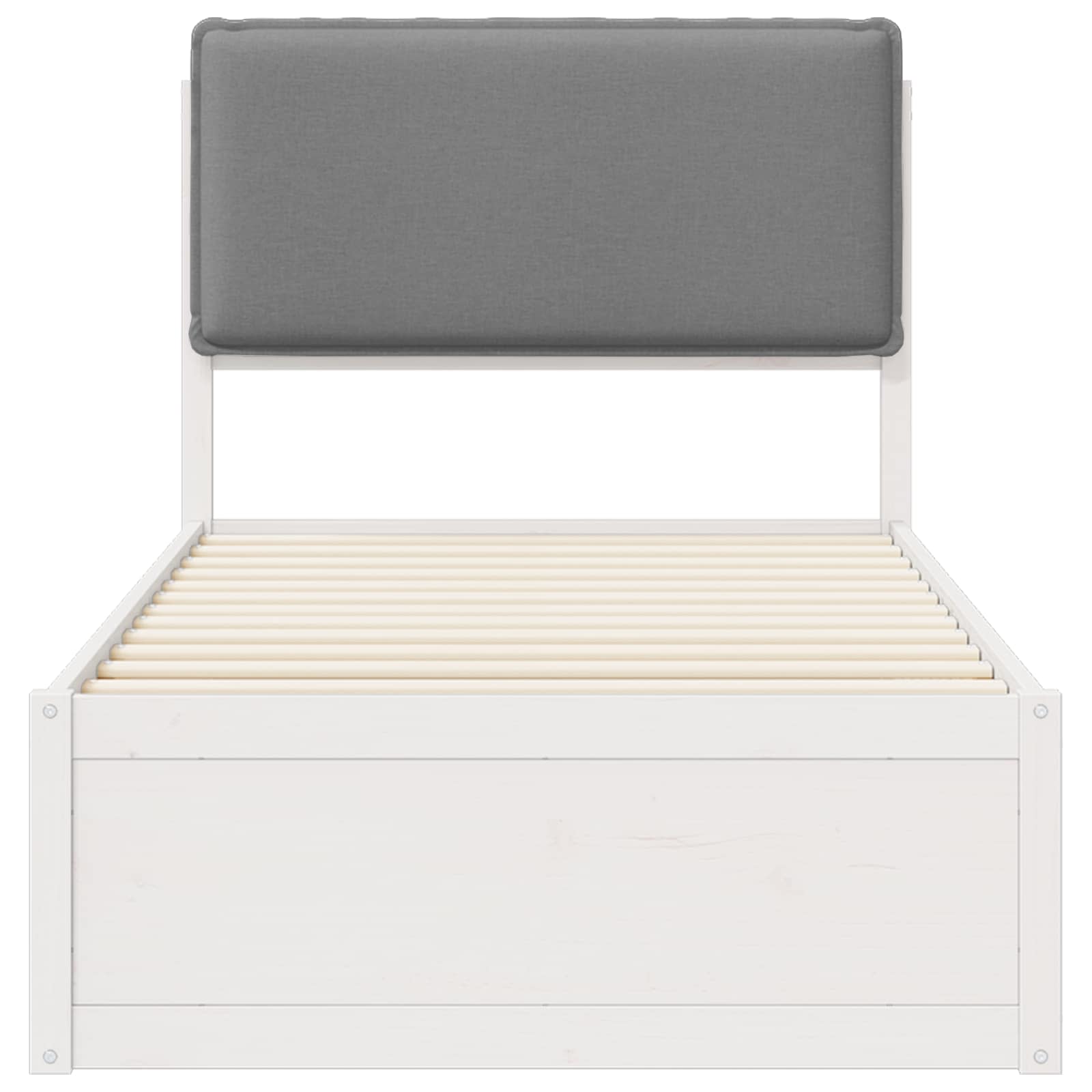 Letto con Testiera Rivestita Grigio chiaro 90 x 190 cm | homemem39