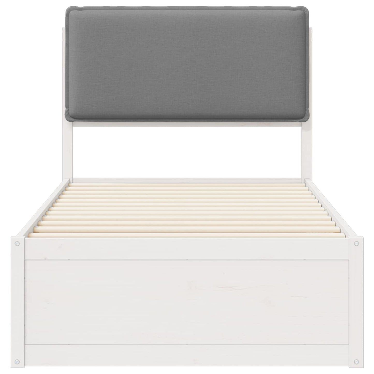 Letto con Testiera Rivestita Grigio chiaro 75 x 190 cm | homemem39