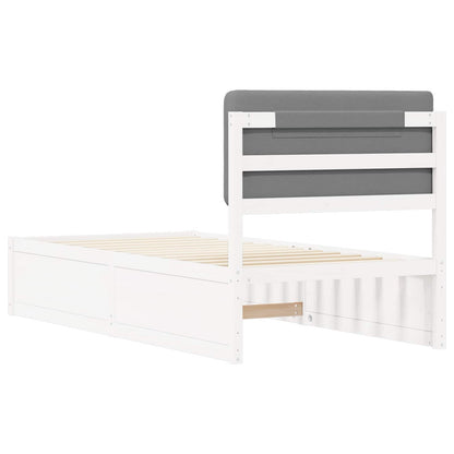 Letto con Testiera Rivestita Grigio chiaro 90 x 200 cm | homemem39