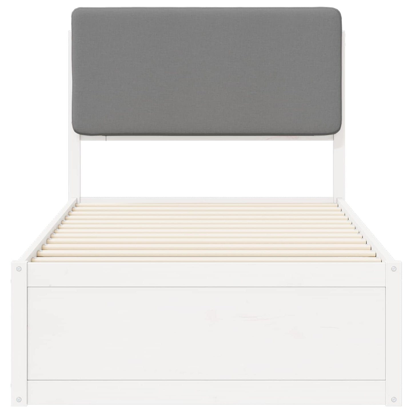 Letto con Testiera Rivestita Grigio chiaro 90 x 200 cm | homemem39