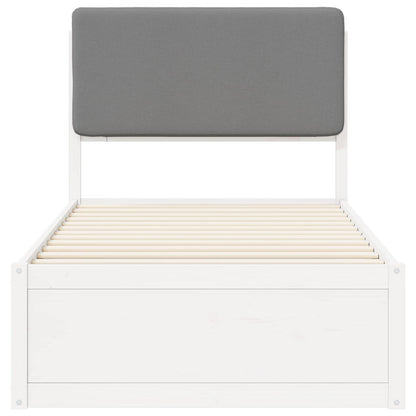 Letto con Testiera Rivestita Grigio chiaro 90 x 200 cm | homemem39
