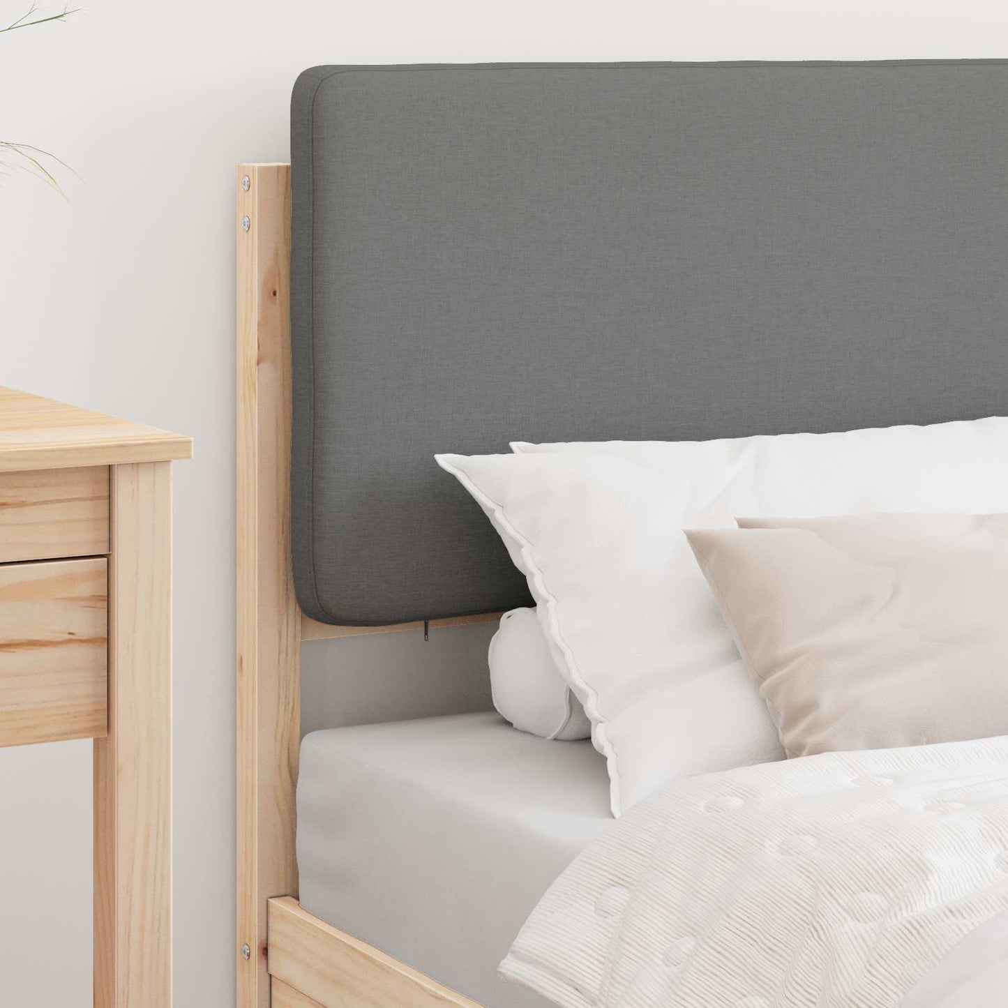 Letto con Testiera Rivestita Grigio chiaro 80 x 200 cm | homemem39