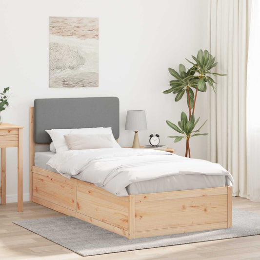 Letto con Testiera Rivestita Grigio chiaro 80 x 200 cm | homemem39