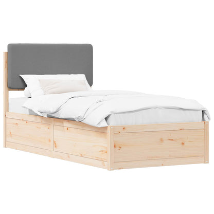 Letto con Testiera Rivestita Grigio chiaro 80 x 200 cm | homemem39