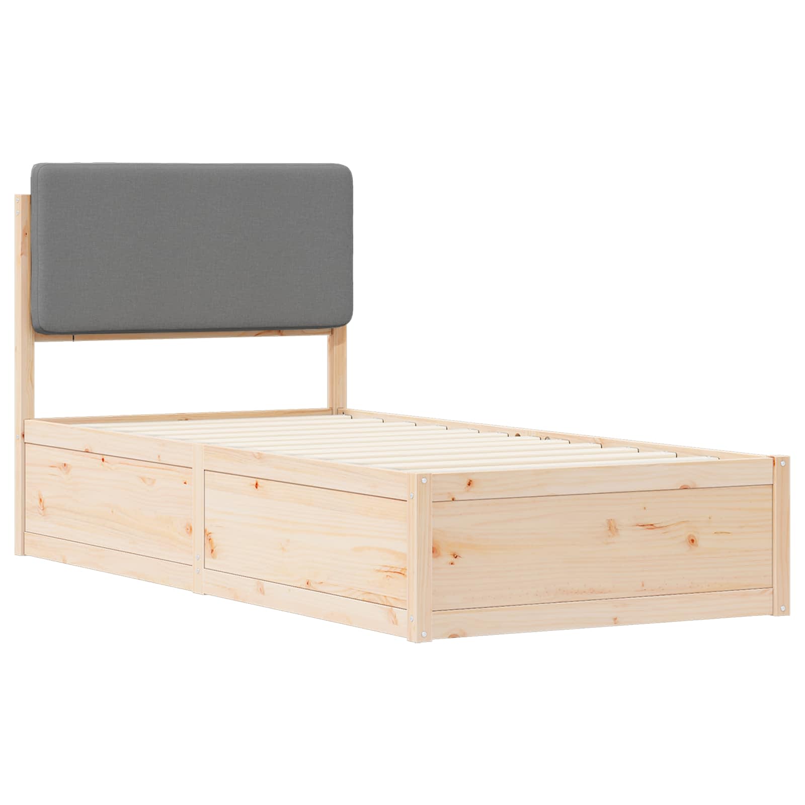 Letto con Testiera Rivestita Grigio chiaro 80 x 200 cm | homemem39