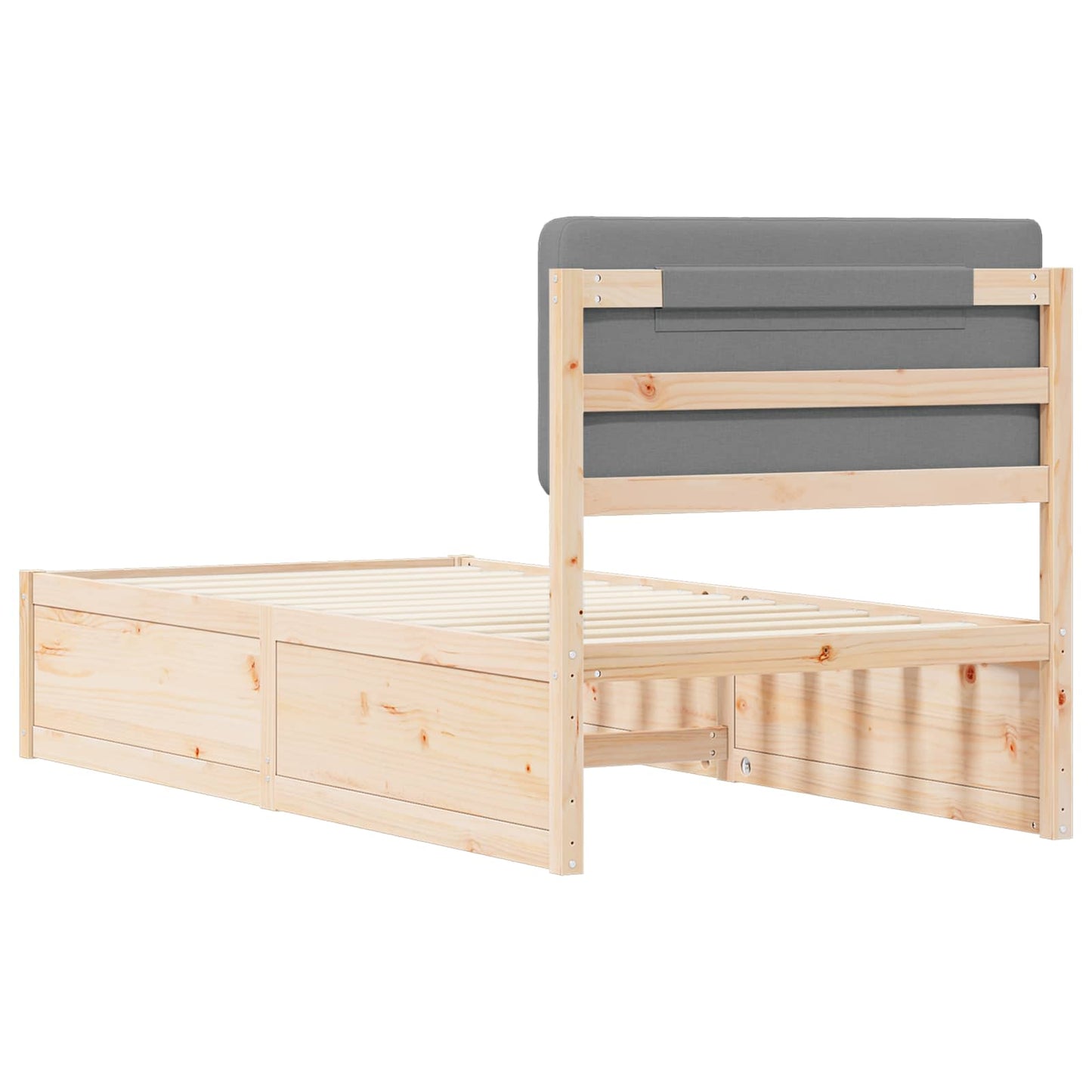 Letto con Testiera Rivestita Grigio chiaro 80 x 200 cm | homemem39