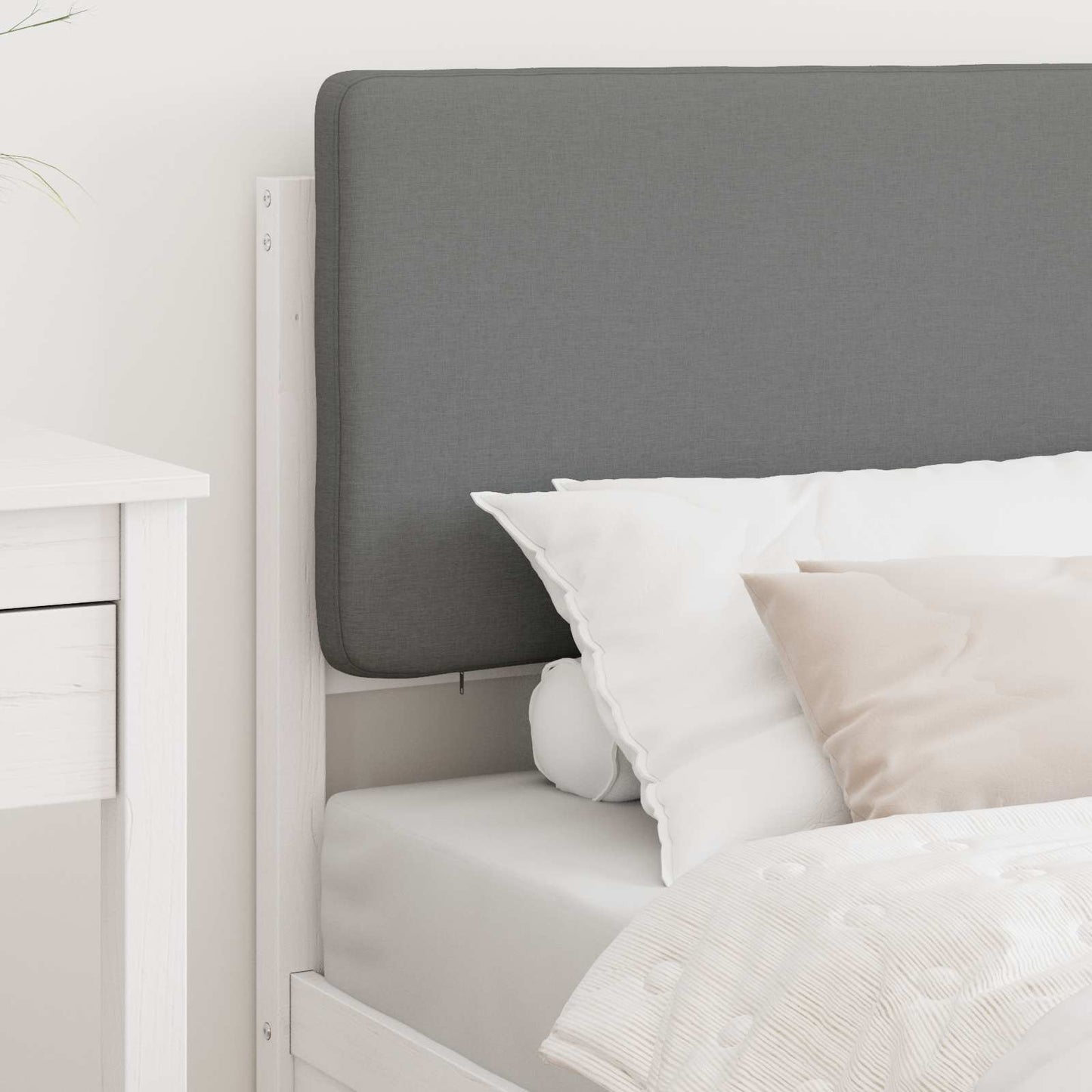 Letto con Testiera Rivestita Grigio chiaro 80 x 200 cm | homemem39