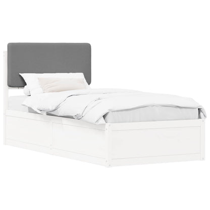 Letto con Testiera Rivestita Grigio chiaro 80 x 200 cm | homemem39