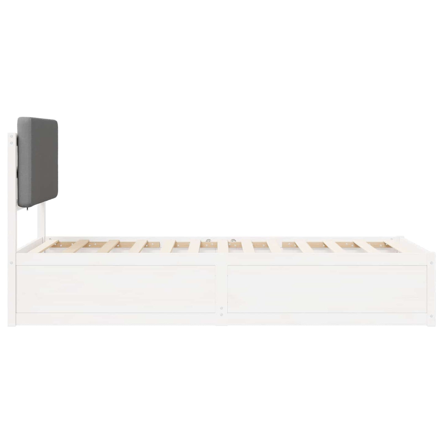 Letto con Testiera Rivestita Grigio chiaro 80 x 200 cm | homemem39