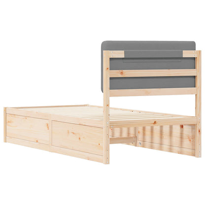 Letto con Testiera Rivestita Grigio chiaro 90 x 190 cm | homemem39