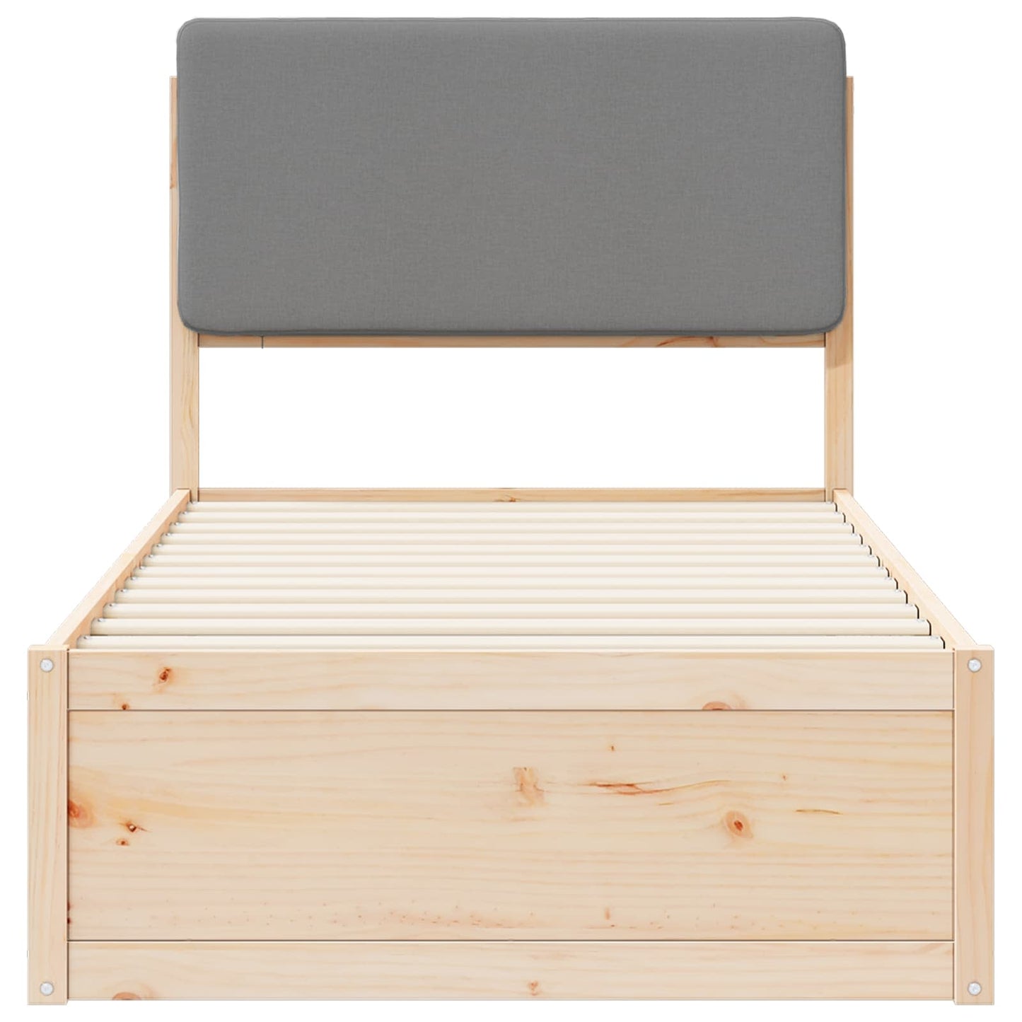Letto con Testiera Rivestita Grigio chiaro 90 x 190 cm | homemem39