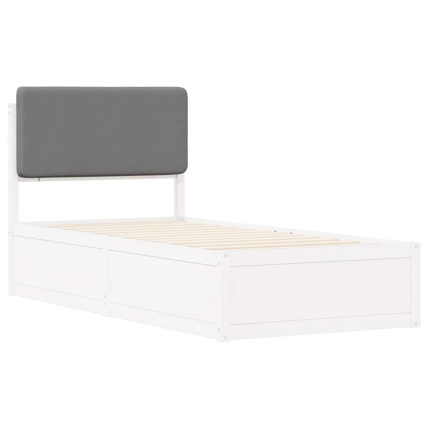 Letto con Testiera Rivestita Grigio chiaro 90 x 190 cm | homemem39