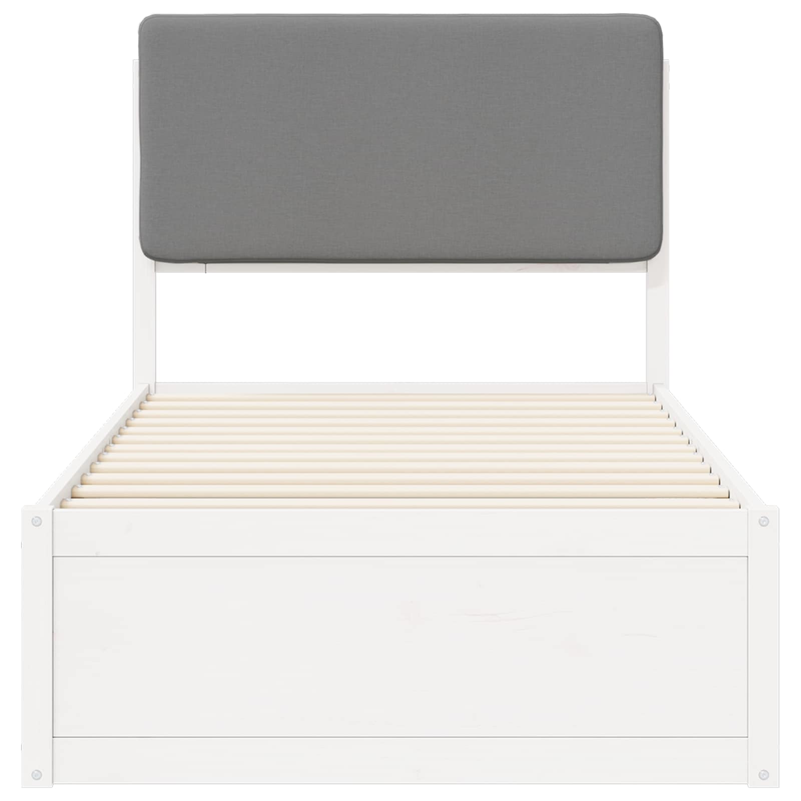 Letto con Testiera Rivestita Grigio chiaro 90 x 190 cm | homemem39