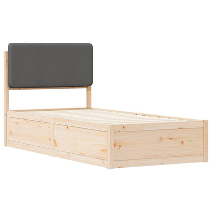 Letto con Testiera Rivestita Grigio scuro 75 x 190 cm | homemem39