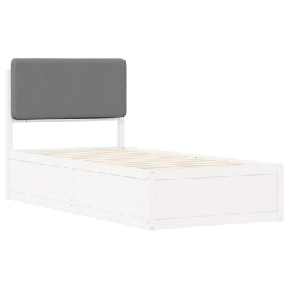 Letto con Testiera Rivestita Grigio chiaro 75 x 190 cm | homemem39