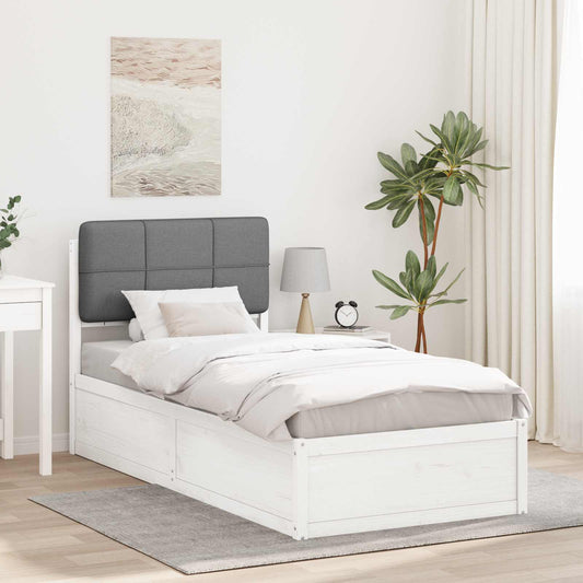 Letto con Testiera Rivestita Grigio chiaro 100 x 200 cm | homemem39