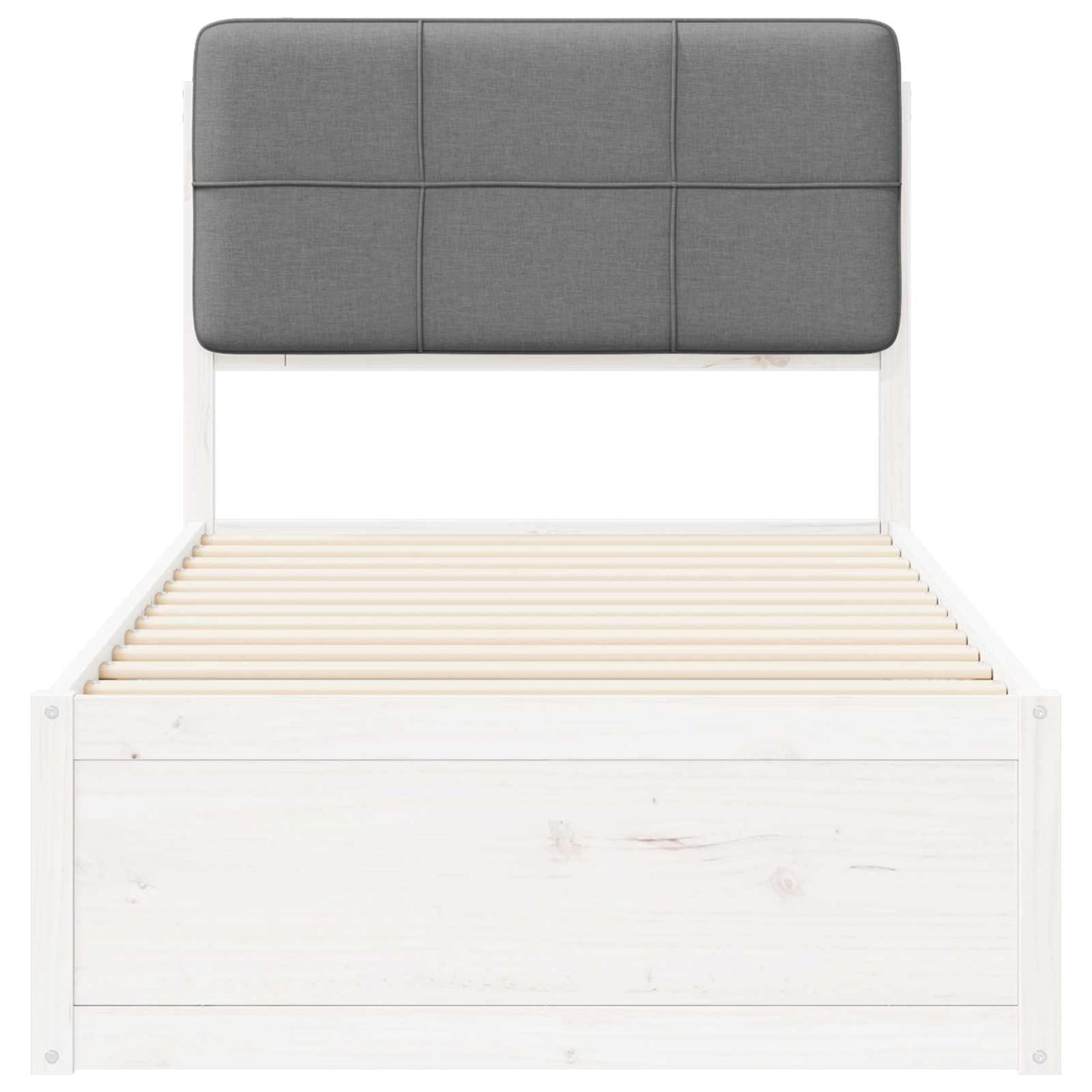 Letto con Testiera Rivestita Grigio chiaro 100 x 200 cm | homemem39