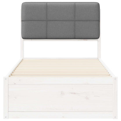 Letto con Testiera Rivestita Grigio chiaro 100 x 200 cm | homemem39