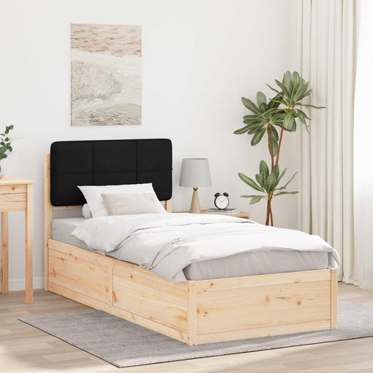 Letto con Testiera Rivestita Nero 90 x 200 cm Pino massello | homemem39