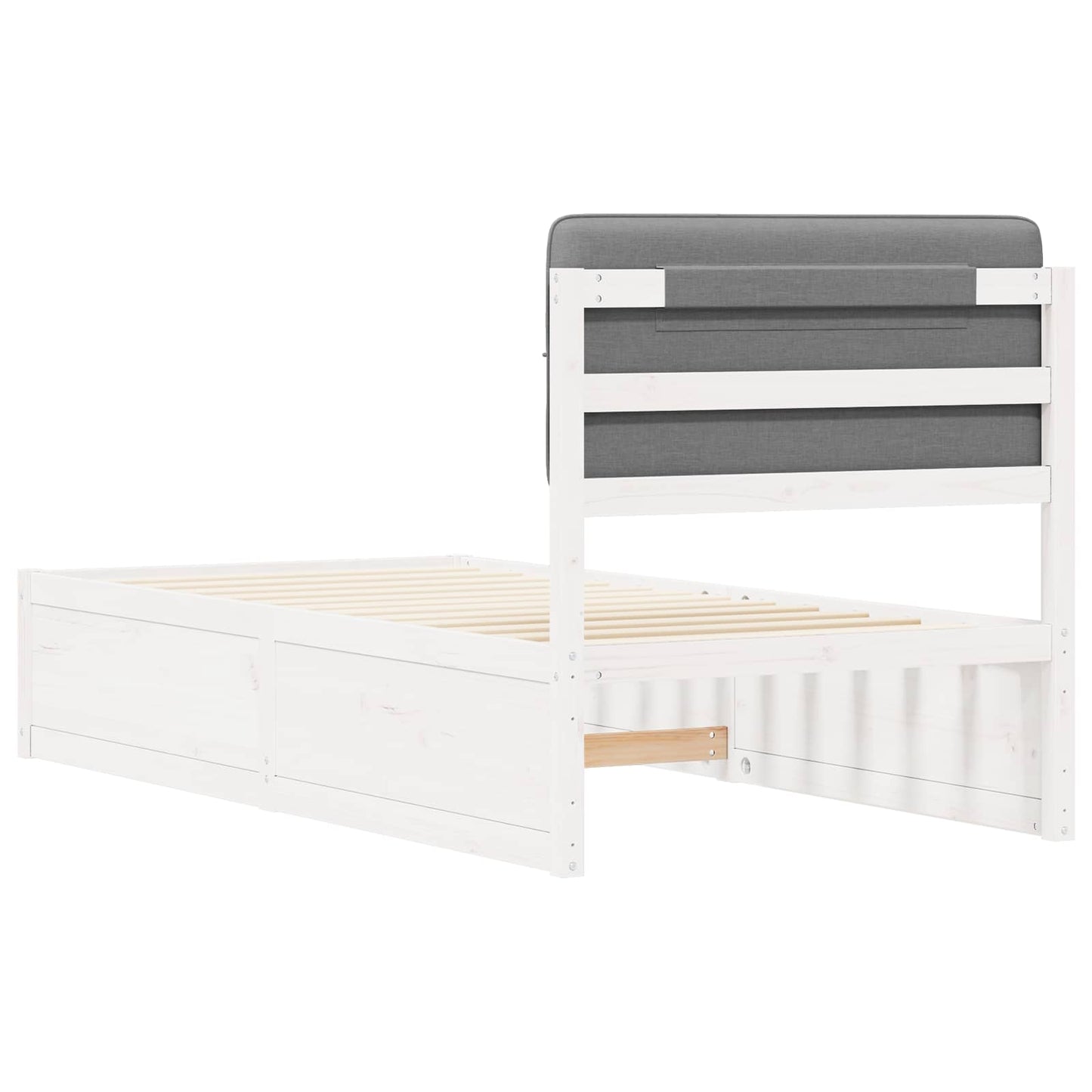 Letto con Testiera Rivestita Grigio chiaro 90 x 200 cm | homemem39