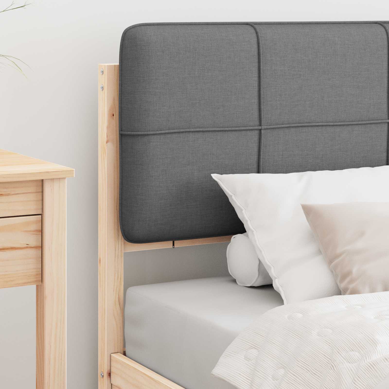 Letto con Testiera Rivestita Grigio chiaro 80 x 200 cm | homemem39