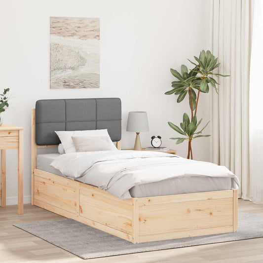 Letto con Testiera Rivestita Grigio chiaro 80 x 200 cm | homemem39