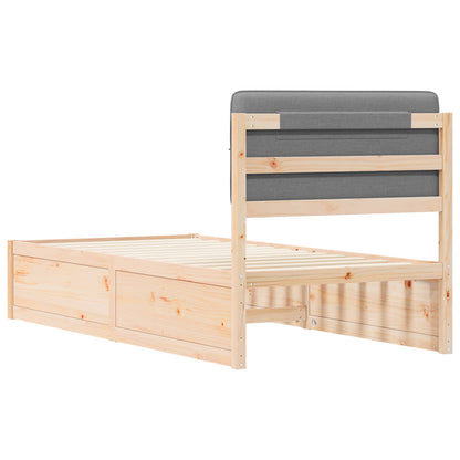 Letto con Testiera Rivestita Grigio chiaro 80 x 200 cm | homemem39
