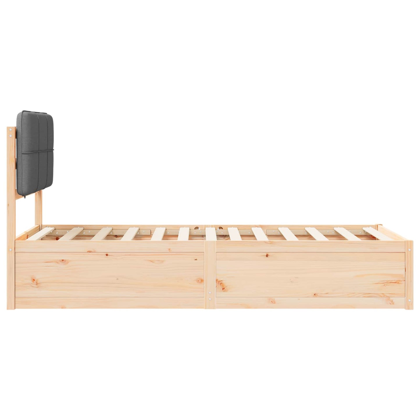 Letto con Testiera Rivestita Grigio scuro 80 x 200 cm | homemem39