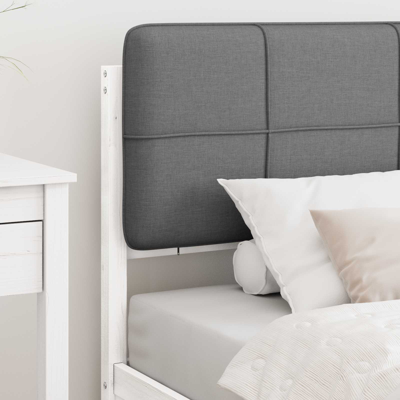 Letto con Testiera Rivestita Grigio chiaro 80 x 200 cm | homemem39