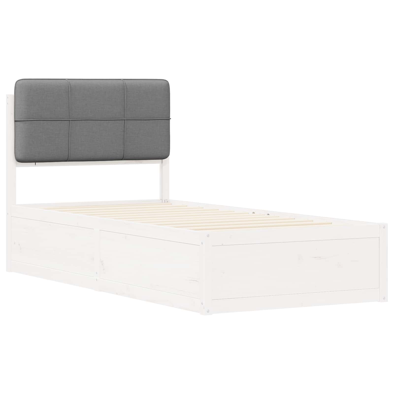 Letto con Testiera Rivestita Grigio chiaro 80 x 200 cm | homemem39