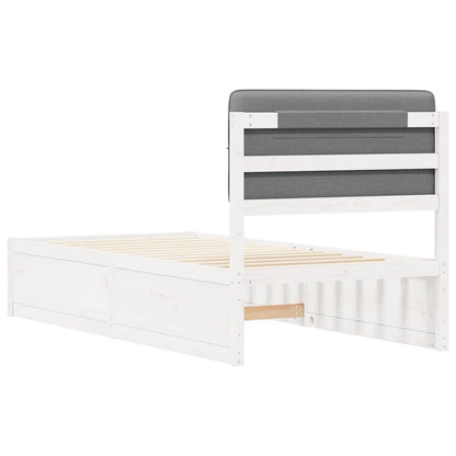 Letto con Testiera Rivestita Grigio chiaro 80 x 200 cm | homemem39