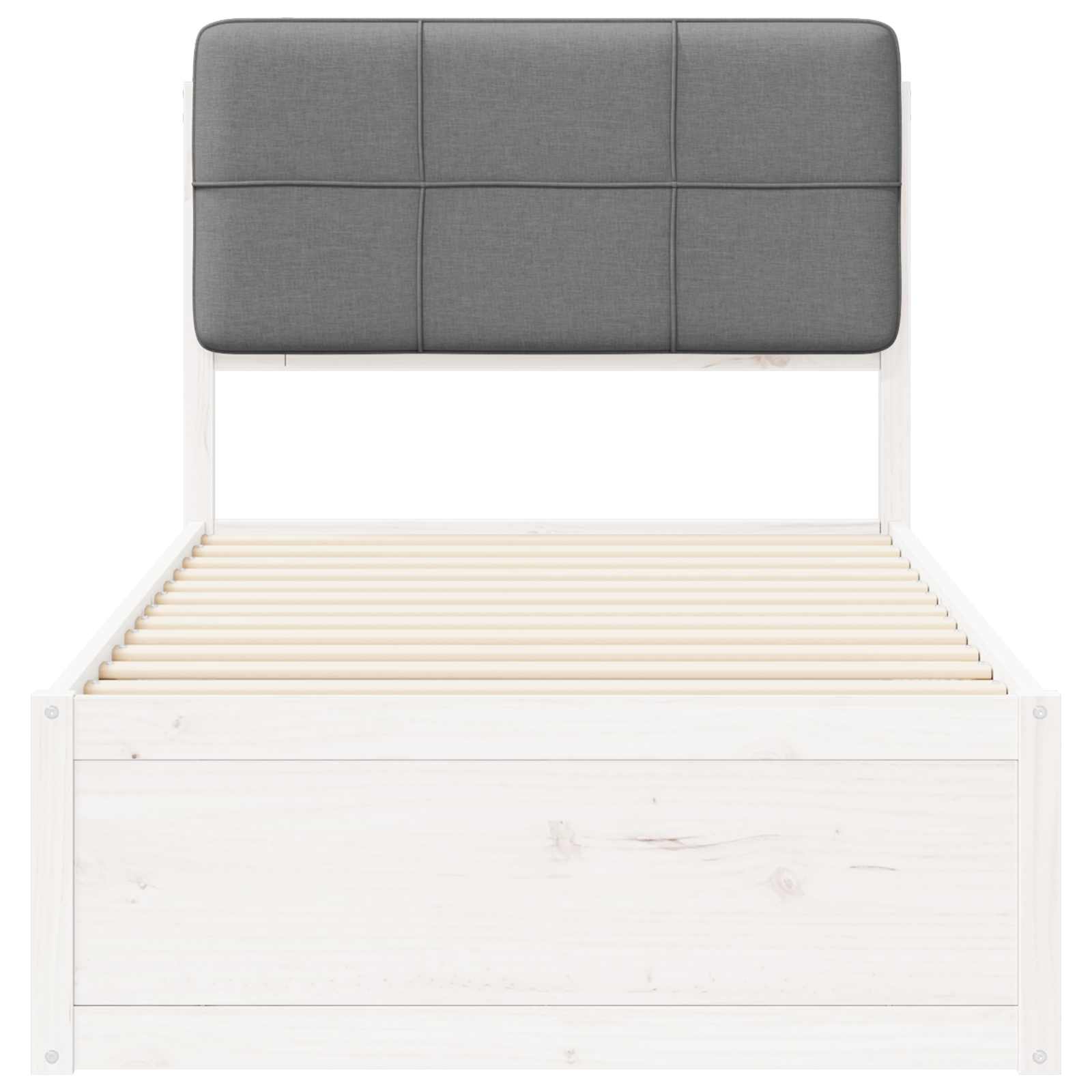 Letto con Testiera Rivestita Grigio chiaro 80 x 200 cm | homemem39