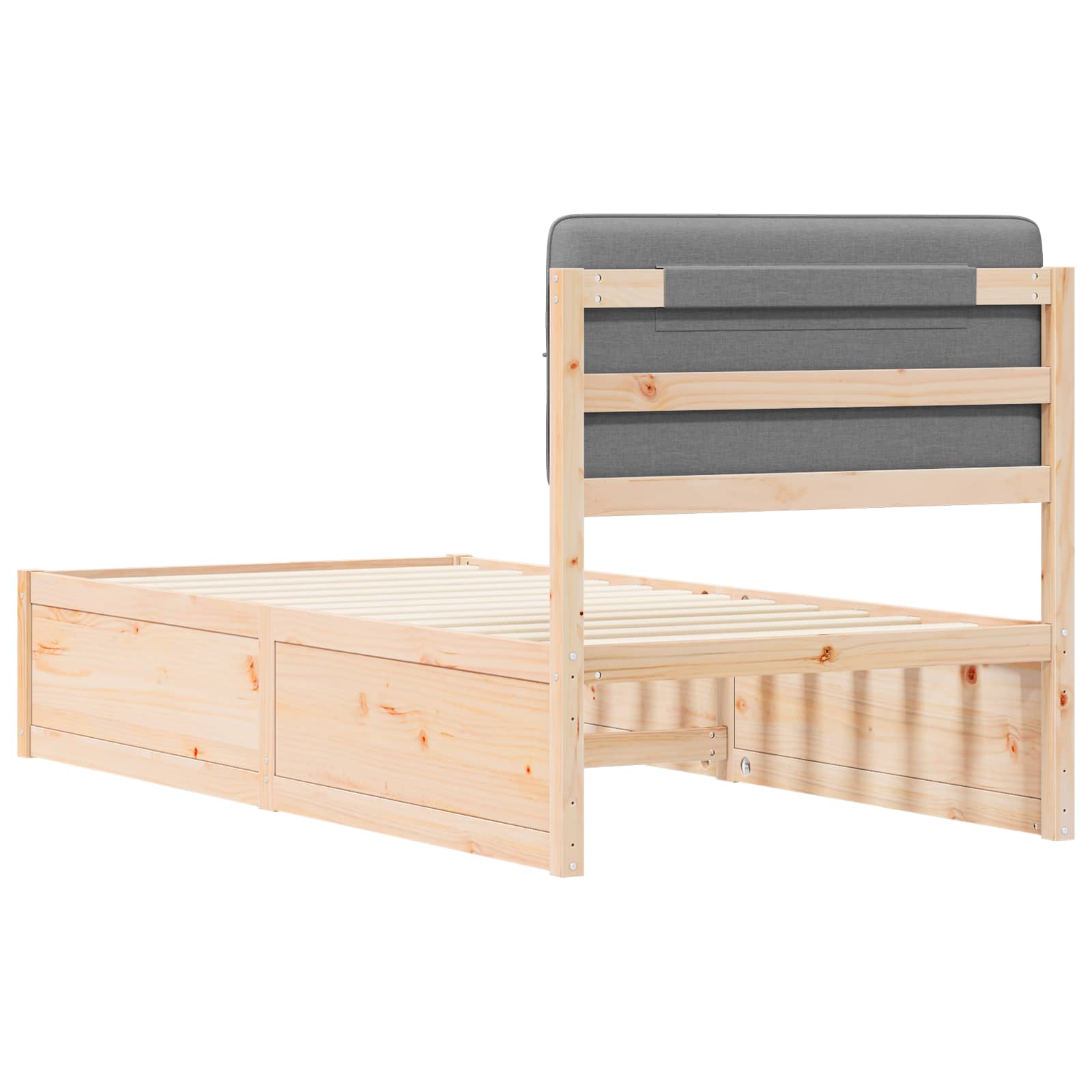 Letto con Testiera Rivestita Grigio chiaro 75 x 190 cm | homemem39